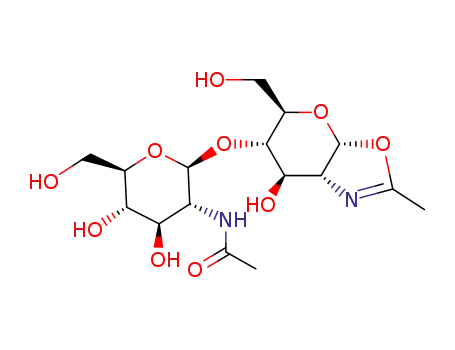 Molecular Structure of 185628-87-9 (2-methyl-4,5-dihydro-[4-O-(2-acetamido-2-deoxy-β-D-glucopyranosyl)-1,2-dideoxy-α-glucopyranoso][2,1-d]-1,3-oxazole)