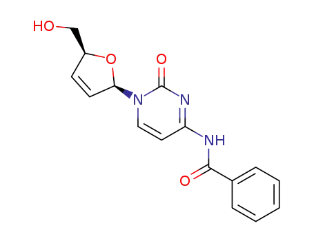 Molecular Structure of 123413-57-0 (N(4)-benzoyl-2',3'-dideoxy-2',3'-didehydrocytidine)