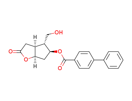 Molecular Structure of 54382-73-9 ((+/-)-COREY LACTONE, 5-(4-PHENYLBENZOATE))