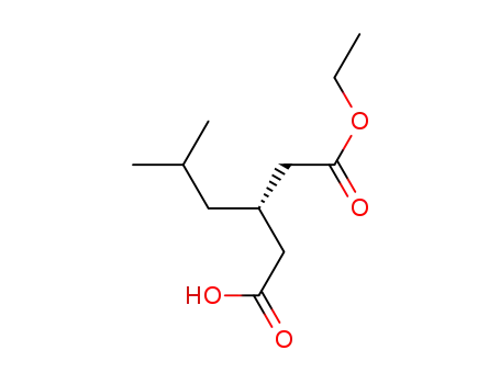 Molecular Structure of 1082077-07-3 ((3S)-3-(2-ethoxy-2-oxoethyl)-5-methylhexanoic acid)