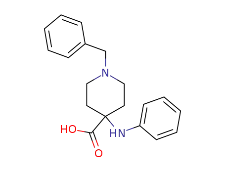 Molecular Structure of 85098-64-2 (4-Anilino-1-benzyl-4-piperidinecarboxylic acid)