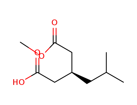 Molecular Structure of 181289-25-8 ((3S)-3-(2-methoxy-2-oxoethyl)-5-methylhexanoic acid)
