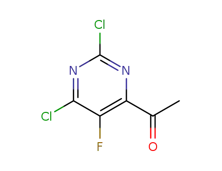 Molecular Structure of 1289559-65-4 (1-(2,6-dichloro-5-fluoropyrimidin-4-yl)ethanone)