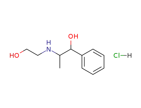 Molecular Structure of 63991-20-8 (alpha-[1-[(2-hydroxyethyl)amino]ethyl]benzyl alcohol hydrochloride)