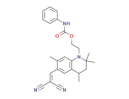 Molecular Structure of 18178-47-7 (2-[6-(2,2-dicyanovinyl)-1,2,3,4-tetrahydro-2,2,4,7-tetramethylquinolin-1-yl]ethyl carbanilate)