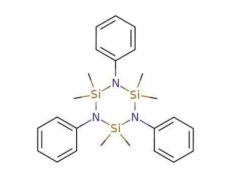 Molecular Structure of 16260-56-3 (2,2,4,4,6,6-hexamethyl-1,3,5-triphenyl-1,3,5,2,4,6-triazatrisilinane)