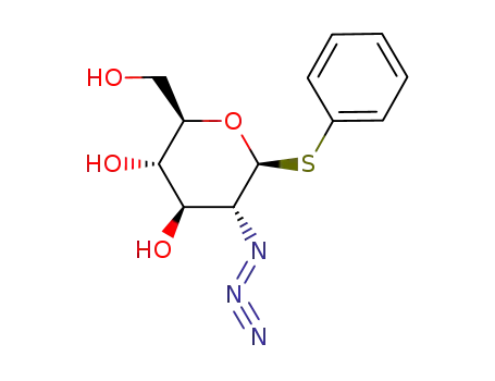 Molecular Structure of 166516-67-2 (Phenyl2-azido-2-deoxy-1-thio-beta-D-glucopyranoside)