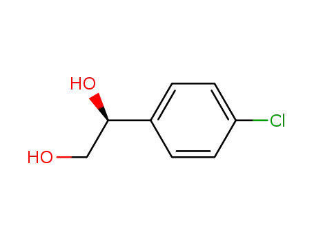 Molecular Structure of 147254-28-2 (1,2-Ethanediol, 1-(4-chlorophenyl)-, (1S)-)