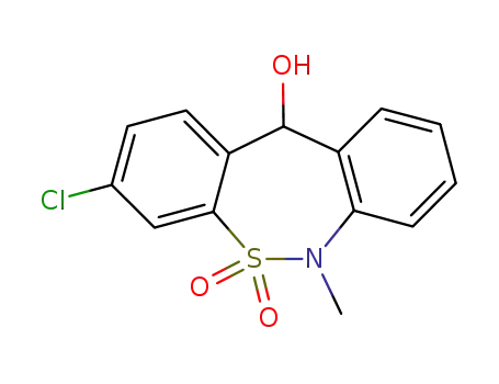 Molecular Structure of 26723-60-4 (3-Chloro-6,11-dihydro-6-methyldibenzo[c,f][1,2]thiazepin-11-ol 5,5-dioxide)