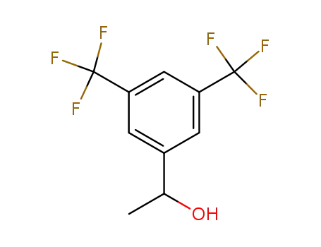 Molecular Structure of 368-63-8 (1-[3,5-BIS(TRIFLUOROMETHYL)PHENYL]ETHAN-1-OL)