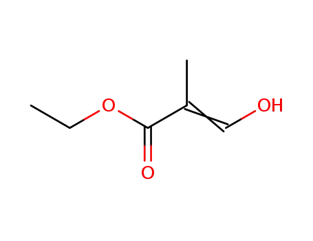 Molecular Structure of 54843-13-9 (2-Propenoic acid, 3-hydroxy-2-methyl-, ethyl ester)