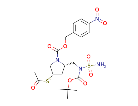 491878-06-9,ACS-PNZ-PYRROLIDYL-(BOC)-NSO2NH2,4-Nitrobenzyl(2S,4S)-4-acetylthio-2-[[N-sulfamoyl-N-(tert-butoxycarbonyl)amino]methyl]pyrrolidine-1-carboxylate;