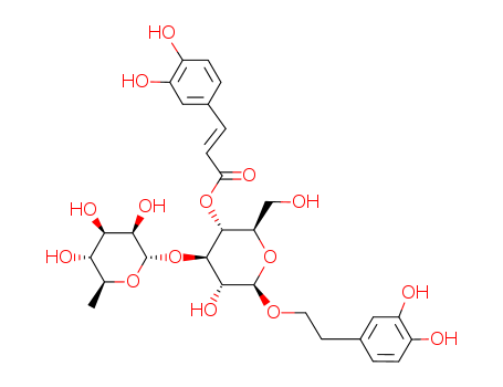 61276-17-3,Verbascoside,b-D-Glucopyranoside, 2-(3,4-dihydroxyphenyl)ethyl3-O-(6-deoxy-a-L-mannopyranosyl)-,4-[3-(3,4-dihydroxyphenyl)-2-propenoate], (E)-;Acteoside;Kusaginin;NSC603831;Russetinol;TJC 160;