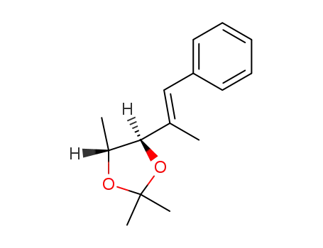 Molecular Structure of 81653-01-2 ((4R,5R)-2,2,4-Trimethyl-5-((E)-1-methyl-2-phenyl-vinyl)-[1,3]dioxolane)