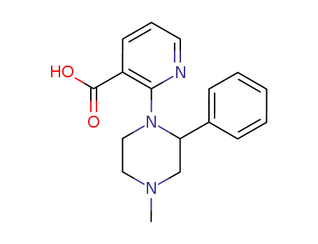 Molecular Structure of 61338-13-4 (1-(3-Carboxypyrid-2-yl)-2-phenyl-4-methyl-piperazine)