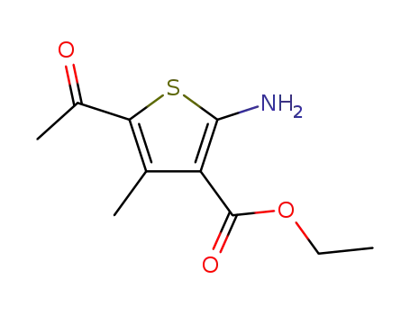 Molecular Structure of 57773-41-8 (ethyl 5-acetyl-2-amino-4-methyl-thiophene-3-carboxylate)
