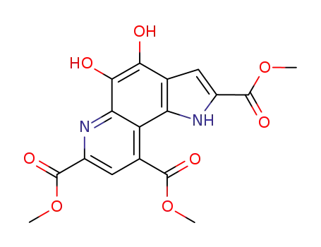 Molecular Structure of 102408-71-9 (dimethyl (9E)-9-[hydroxy(methoxy)methylidene]-4,5-dioxo-4,5,6,9-tetrahydro-1H-pyrrolo[2,3-f]quinoline-2,7-dicarboxylate)