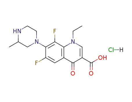 Molecular Structure of 98079-52-8 (Lomefloxacin hydrochloride)