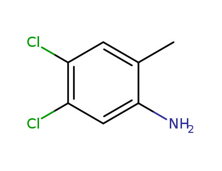 2387-08-8,4,5-Dichloro-2-methylaniline,3,4-dichloro-6-methyl-aniline;2-methyl-4,5-dichloroaniline;4,5-dichloro-2-methyl-aniline;benzenamine,4,5-dichloro-2-methyl;4.5-Dichlor-o-toluidin;4,5-or4,6-dichloro-2-amino-toluene;4,5-dichloro-2-methyl-phenylamine;