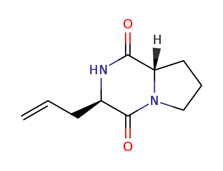 Molecular Structure of 205875-07-6 ((3R,8aS)-hexahydro-3-(prop-2-enyl)pyrrolo[1,2-a]pyrazine-1,4-dione)
