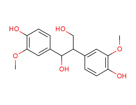 Molecular Structure of 4206-59-1 (1,3-Propanediol, 1,2-bis(4-hydroxy-3-methoxyphenyl)-)