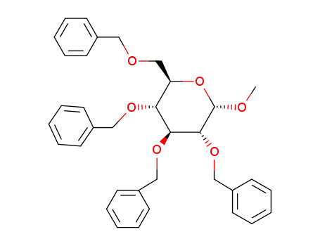 Molecular Structure of 17791-37-6 (Methyl 2,3,4,6-Tetra-O-benzyl-a-D-glucopyranoside)