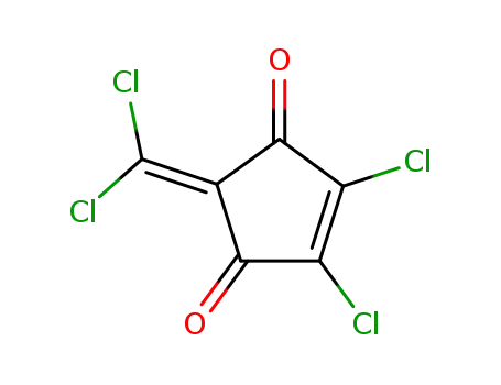 Molecular Structure of 18964-31-3 (2,3-dichloro-5-(dichloromethylidene)cyclopent-2-ene-1,4-dione)