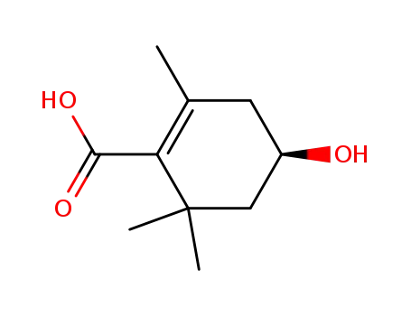 Molecular Structure of 62218-55-7 (4-Hydroxy-2,6,6-trimethyl-1-cyclohexenecarboxylic acid)