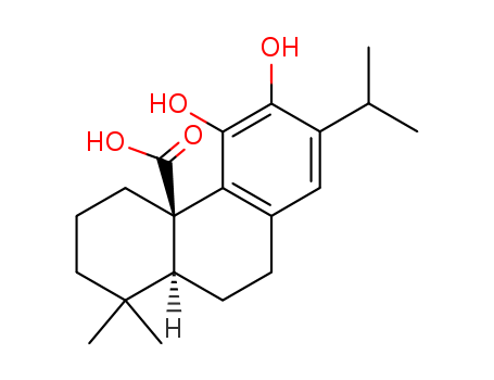 3650-09-7,Carnosic acid,4a(2H)-Phenanthrenecarboxylicacid, 1,3,4,9,10,10a-hexahydro-5,6-dihydroxy-1,1-dimethyl-7-(1-methylethyl)-,(4aR-trans)-;Podocarpa-8,11,13-trien-17-oic acid,11,12-dihydroxy-13-isopropyl- (7CI,8CI);RoseOx;