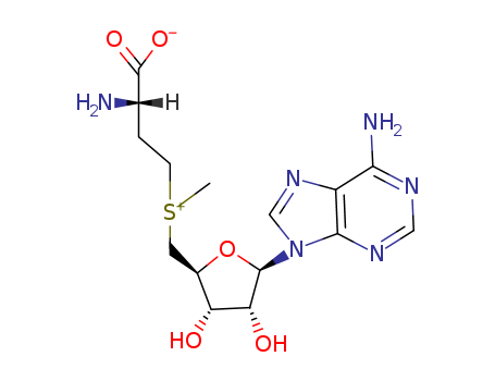 29908-03-0,S-Adenosyl-L-methionine,SAMe (S-Adenosyl-L-Methionine butanedisulfonate);Adenosine,5'-[(3-amino-3-carboxypropyl)methylsulfonio]-5'-deoxy-, hydroxide, inner salt,(3S)-;Adenosine, 5'-[(L-3-amino-3-carboxypropyl)methylsulfonio]-5'-deoxy-,hydroxide, inner salt (8CI);Methionine, S-adenosyl- (6CI);Active methionine;Ademetionine;AdoMet;Donamet;L-Methionine, S-adenosyl-;L-S-Adenosylmethionine;S Amet;SAMe;Adenosine,5'-[[(3S)-3-amino-3-carboxypropyl]methylsulfonio]-5'-deoxy-, inner salt;