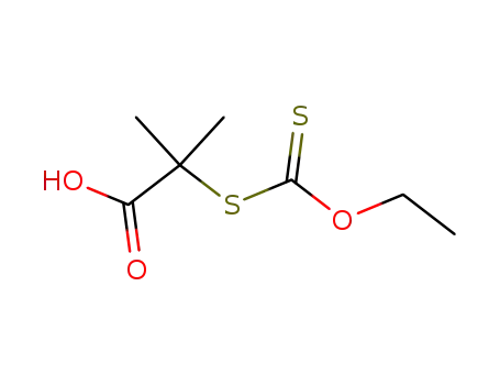 Molecular Structure of 133944-74-8 (2-((Ethoxythioxo methyl)thio)-2-methylpropanoic acid)