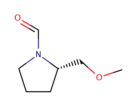Molecular Structure of 63126-45-4 ((S)-(-)-2-(METHOXYMETHYL)-1-PYRROLIDINECARBOXALDEHYDE)