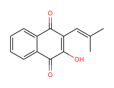 Molecular Structure of 15297-99-1 (4-hydroxy-3-(2-methylprop-1-en-1-yl)naphthalene-1,2-dione)