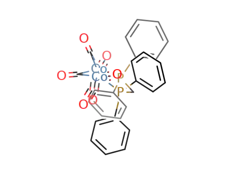 Molecular Structure of 52615-19-7 (Co2(CO)4(μ-CO)2(μ-bis(diphenylphosphino)methane))
