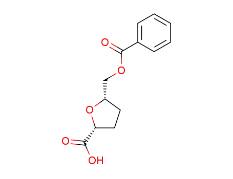 Molecular Structure of 142824-49-5 ((2R,5S)-5-Benzoyloxymethyl-tetrahydro-furan-2-carboxylic acid)