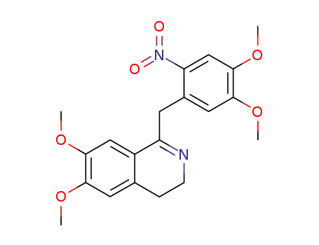 Molecular Structure of 16251-41-5 (1-(4,5-dimethoxy-2-nitrobenzyl)-6,7-dimethoxy-3,4-dihydroisoquinoline)