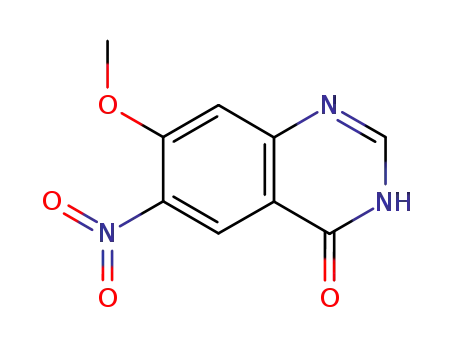 Molecular Structure of 1012057-47-4 (4-Hydroxy-7-methoxy-6-nitroquinazoline)