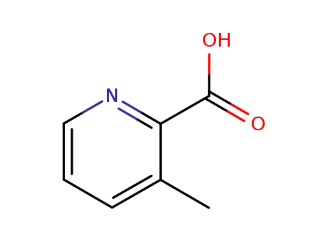 Molecular Structure of 4021-07-2 (3-Methylpyridine-2-carboxylic acid)