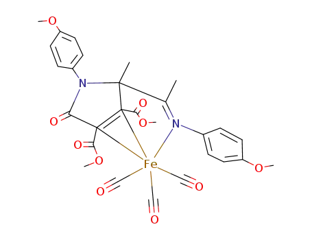 Molecular Structure of 122190-26-5 (N(C<sub>6</sub>H<sub>4</sub>OCH<sub>3</sub>)C(O)(C(COOCH<sub>3</sub>))2C(CH<sub>3</sub>)C(CH<sub>3</sub>)N(C<sub>6</sub>H<sub>4</sub>OCH<sub>3</sub>)Fe(CO)3)