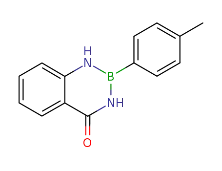 Molecular Structure of 32203-14-8 (2,3-dihydro-2-(4-methylphenyl)benzo[d][1,3,2]diazaborinin-4(1H)-one)