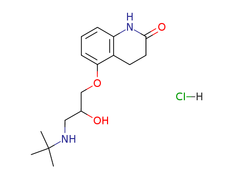 51781-21-6,2(1H)-QUINOLINONE, 5-[3-[(1,1-DIMETHYLETHYL)AMINO]-2-HYDROXYPROPOXY]-3,4-DIHYDRO-, MONOHYDROCHLORIDE,2(1H)-Quinolinone,5-[3-[(1,1-dimethylethyl)amino]-2-hydroxypropoxy]-3,4-dihydro-,monohydrochloride (9CI);5-(3-tert-Butylamino-2-hydroxy)propoxy-3,4-dihydrocarbostyril hydrochloride;Arteoptic; Caltidren; Carteol; Carteolol hydrochloride; Cartrol; Endak;Mikelan; NSC 300906; OC 1085; OPC 1085; Ocupress; Optipress; Tenalet; Tenalin;Teoptic; dl-Carteolol hydrochloride