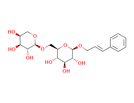 84954-92-7,ROSAVIN,b-D-Glucopyranoside,(2E)-3-phenyl-2-propenyl 6-O-a-L-arabinopyranosyl- (9CI);b-D-Glucopyranoside, 3-phenyl-2-propenyl 6-O-a-L-arabinopyranosyl-, (E)-;Rosavidin;