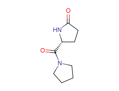 Molecular Structure of 110958-18-4 (Pyrrolidine, 1-[(5-oxo-2-pyrrolidinyl)carbonyl]-, (R)- (9CI))