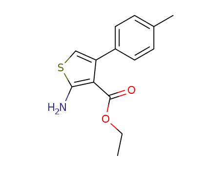 Molecular Structure of 15854-08-7 (ETHYL 2-AMINO-4-(4-METHYLPHENYL)-3-THIOPHENECARBOXYLATE)