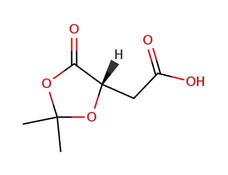 Molecular Structure of 73991-95-4 (2-[(4S)-2,2-DIMETHYL-5-OXO-1,3-DIOXOLAN-4-YL]ACETIC ACID)