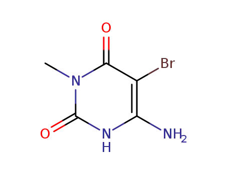 Molecular Structure of 7150-03-0 (6-amino-5-bromo-3-methylpyrimidine-2,4(1H,3H)-dione)