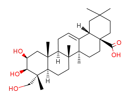 Molecular Structure of 150821-16-2 (2,3,24-Trihydroxyolean-12-en-28-oic acid)