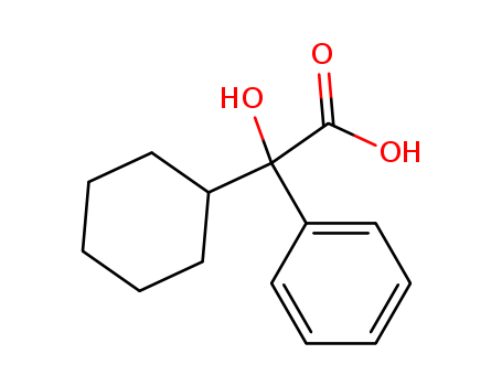 4335-77-7,2-Cyclohexylmandelic acid,Cyclohexaneglycolicacid, a-phenyl- (6CI,7CI,8CI);2-Cyclohexyl-2-hydroxy-2-phenylacetic acid;Cyclohexylphenylglycolic acid;Hexahydrobenzilic acid;NSC 28945;NSC 93969;RCC 32;a-Cyclohexyl-a-phenylglycolic acid;a-Phenylcyclohexylglycolic acid;
