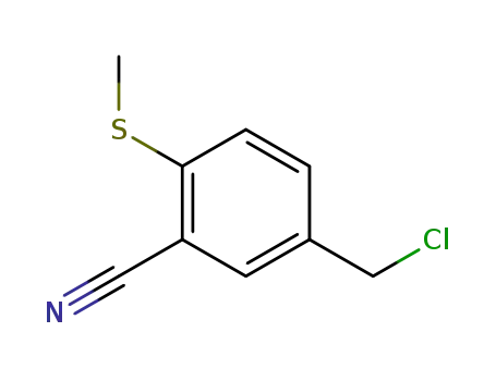 Molecular Structure of 109418-88-4 (Benzonitrile, 5-(chloromethyl)-2-(methylthio)-)