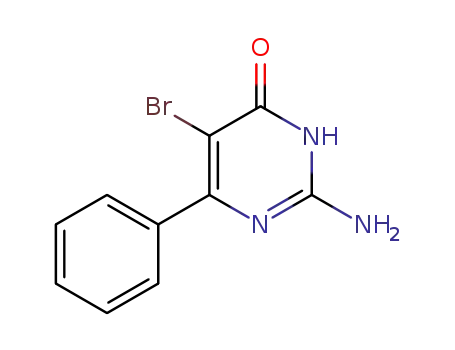 Molecular Structure of 56741-95-8 (2-AMINO-5-BROMO-4-HYDROXY-6-PHENYLPYRIMIDINE)